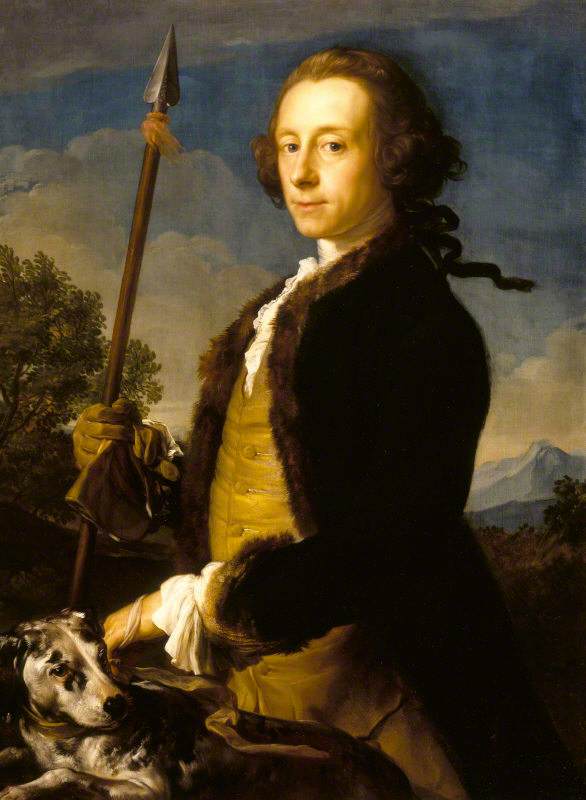 サー・マシュー・フェザーストンホー、第一バロン、狩猟者としてイノシシの槍を持つ議員（1714-1774） - パンペオ・バトーニ
