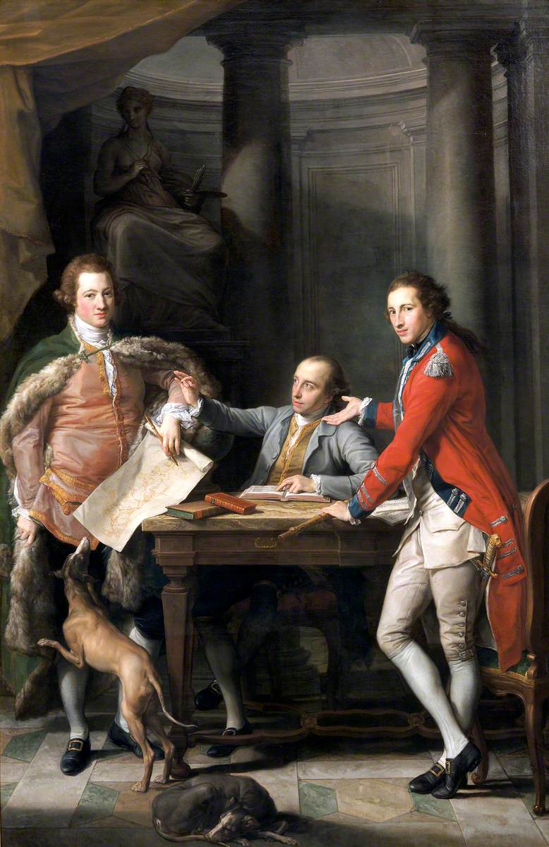 サー・ワトキン・ウィリアムズ＝ウィン（1749–1789）、第4代バロネット、トーマス・アペリー（1734–1819）とエドワード・ハミルトン大佐 - ポンペオ・バトーニ