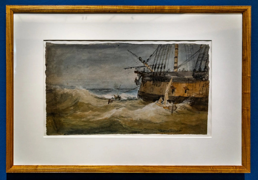 Small Boats beside a Man-o’-War - J. M. W. Turner image 1 copie peinte à la main à l’huile