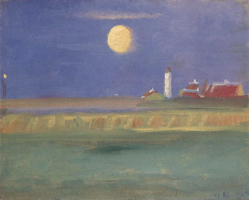 Soir de lune. Phare - Anna Ancher