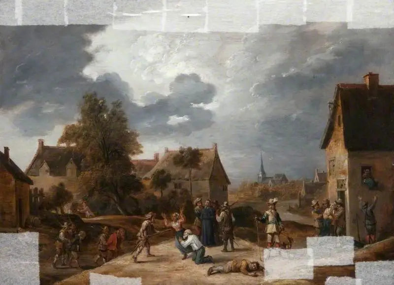 兵士たちが村を襲撃している - デイヴィッド・テニエール・ル・ジュヌ

Source:
Soldats pillant un village - David Teniers le Jeune