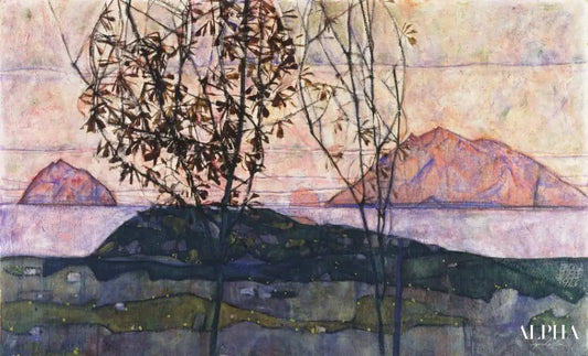 Soleil de réglage - Egon Schiele - Reproductions de tableaux et peintures haut de gamme