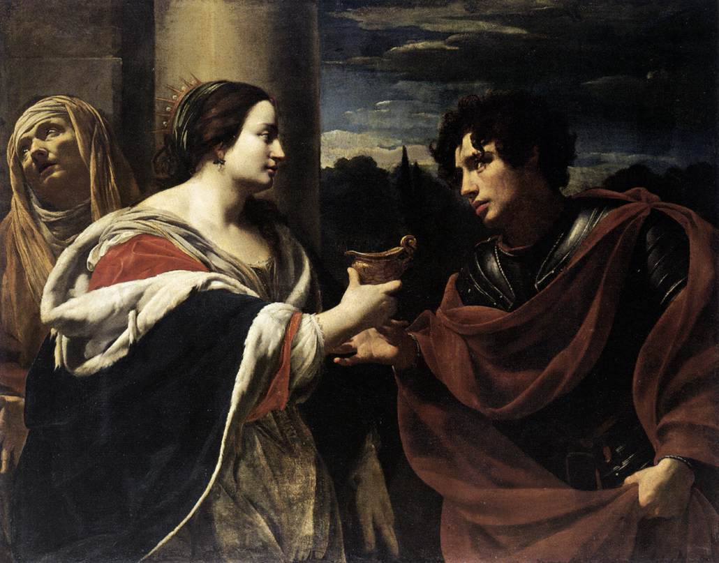Sophonisbe recevant la coupe de poison - Simon Vouet image 1 copie de tableau peinte à la main