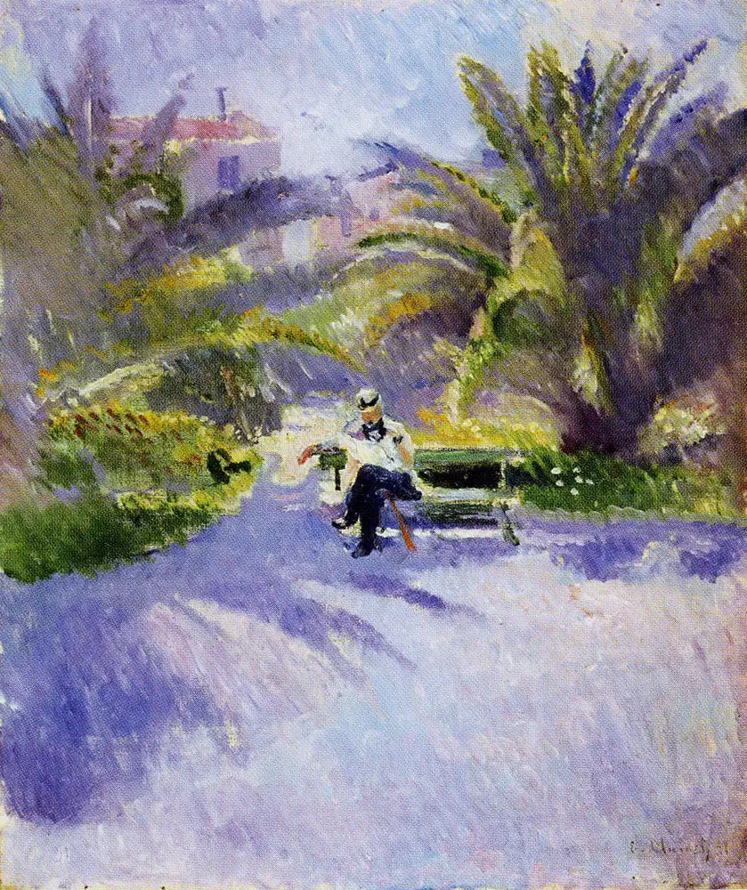 Sous les palmiers à Nice - Edvard Munch image 1 reproduction artisanale de tableau