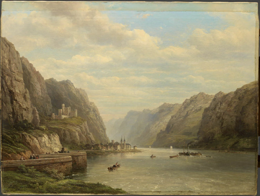 Souvenir des bords du Rhin, entre Coblence et Mayence - dit Justin-Ouvrié Ouvrié Pierre Justin
