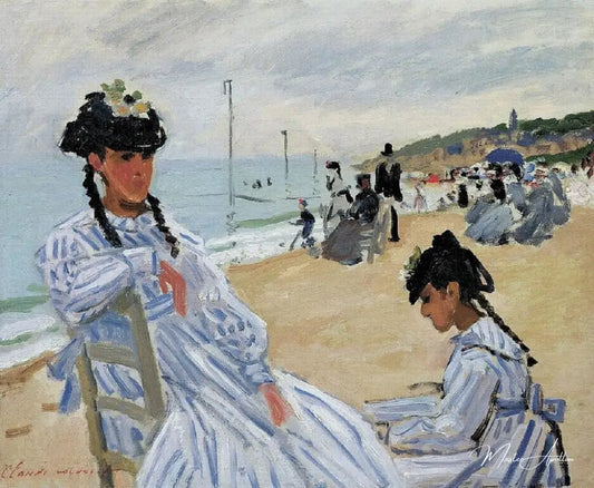 Sur la plage de Trouville - Claude Monet - Reproductions de tableaux et peintures haut de gamme