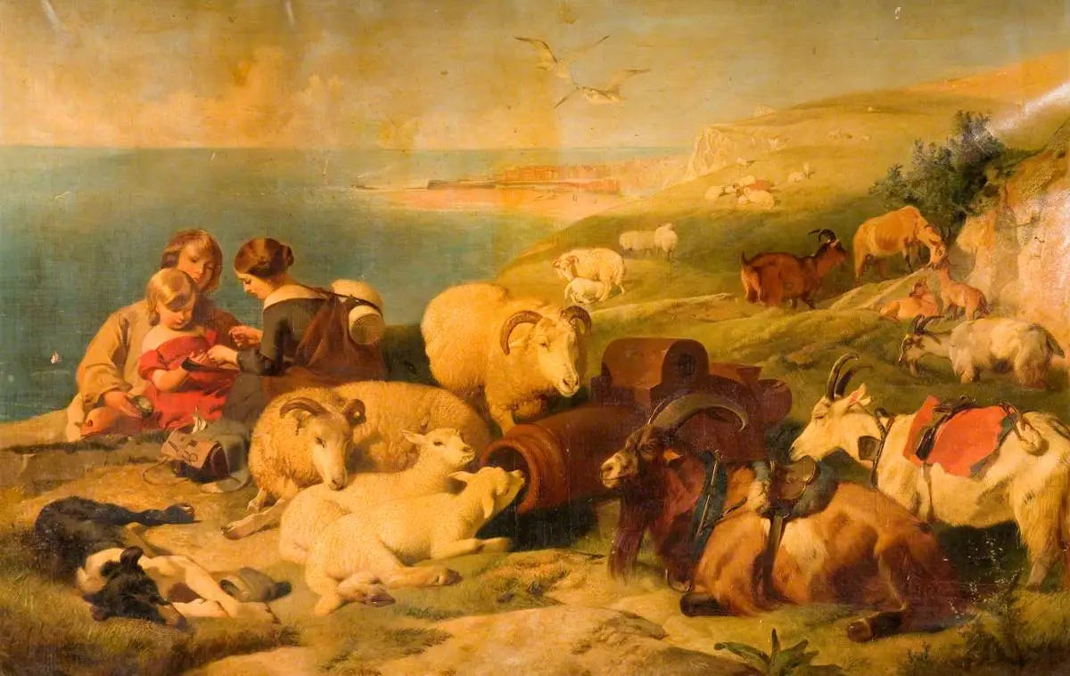 Sur les Downs - Edwin Henry Landseer image 1 copie peinte à la main à l’huile