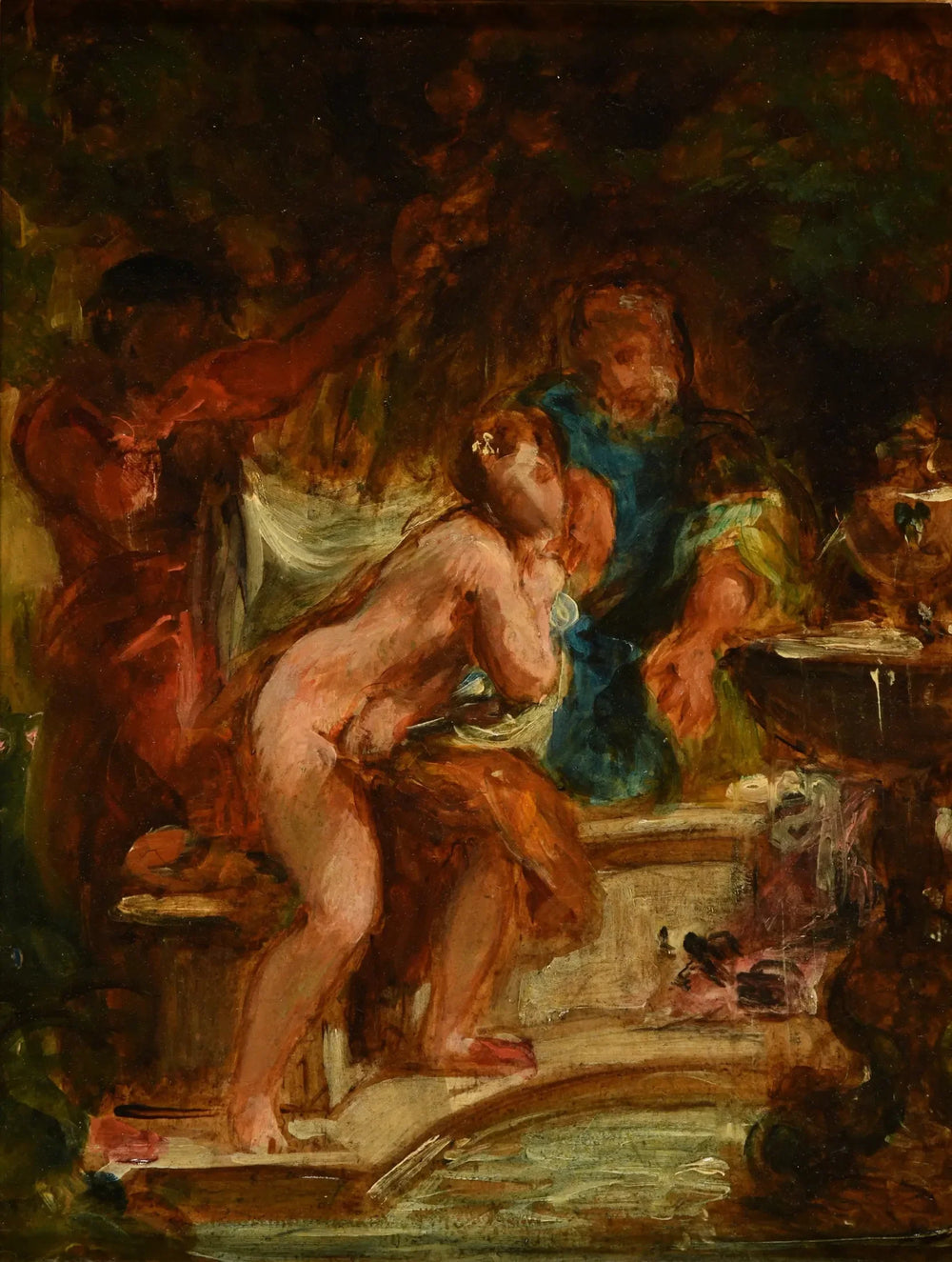 Suzanne et les vieillards - Eugène Delacroix image 1 reproduction de peinture à l’huile