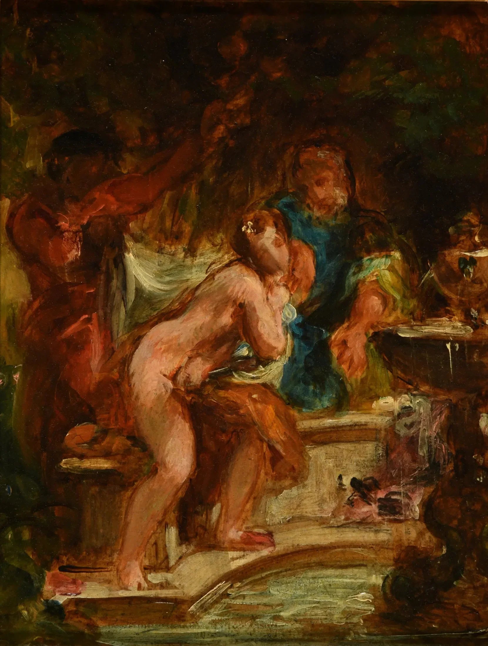 Suzanne et les vieillards - Eugène Delacroix image 1 reproduction de peinture à l’huile