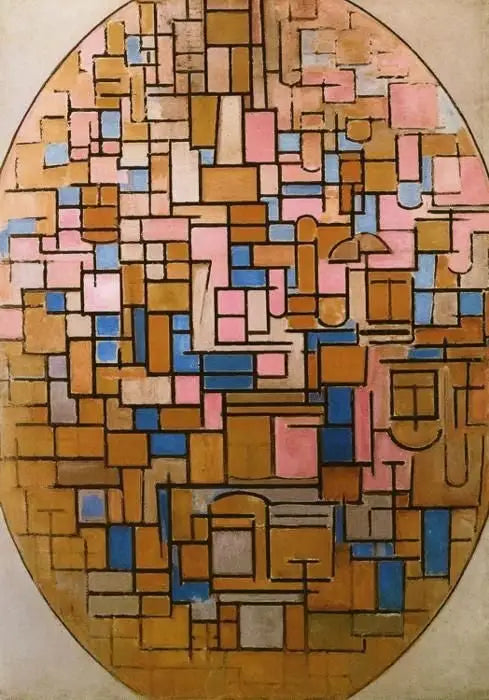 第三の絵画：楕円形の構成 - ピエト・モンドリアン