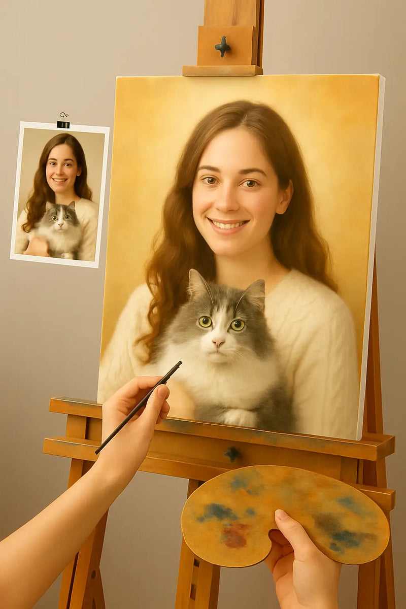🎨 カスタム絵画 - 動物と人物 – ユニークな油絵