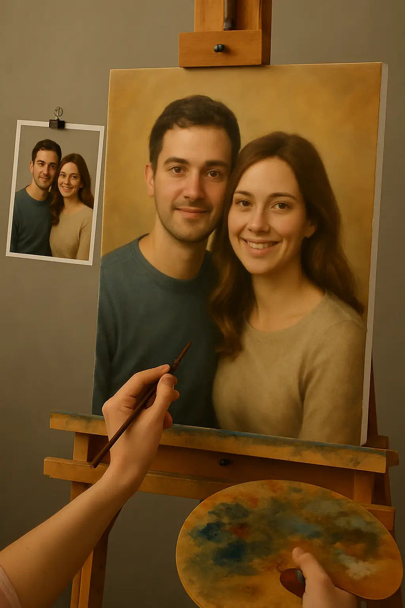 💑 カップルのためのカスタム絵画 – ユニークで感情豊かな油絵