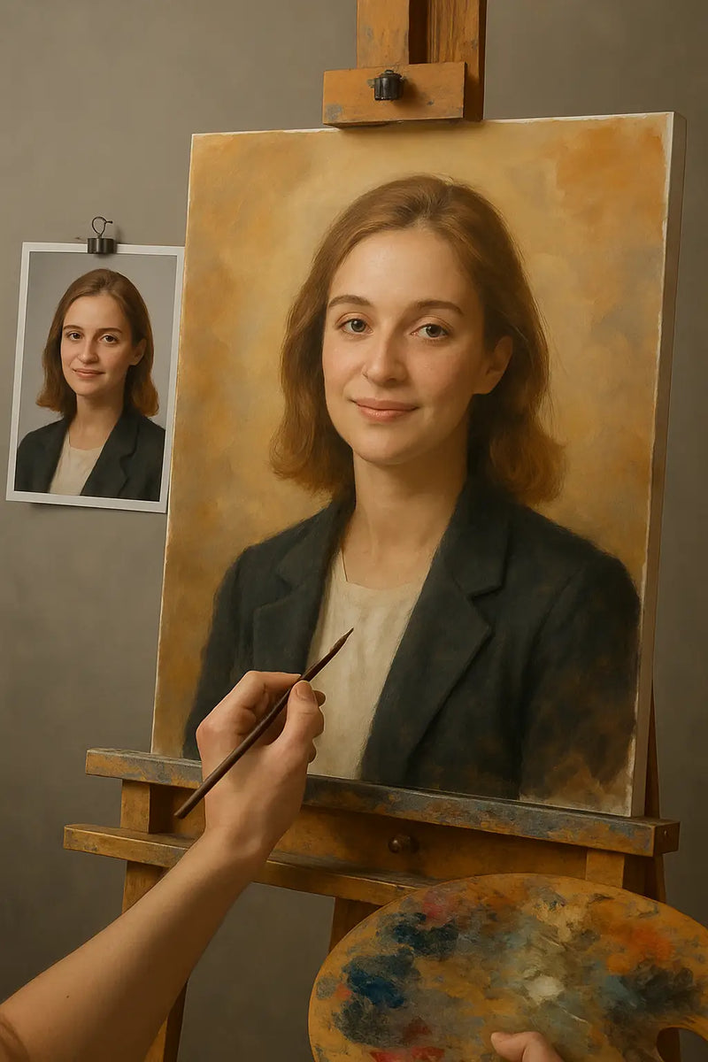 🎨 カスタマイズ可能な1人用ポートレート絵画 – ユニークな油絵