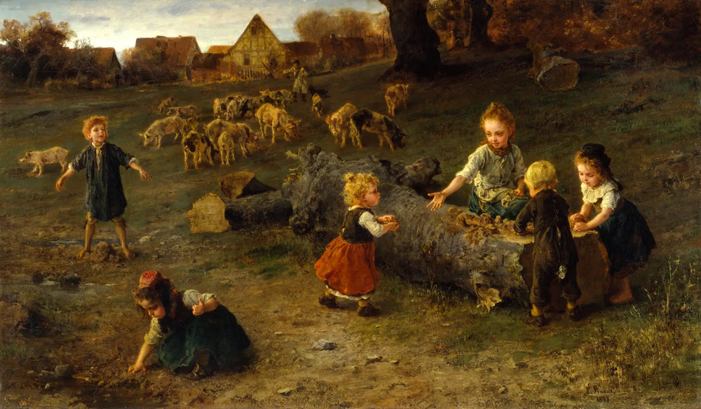 tartes à la boue - Ludwig Knaus image 1 copie de tableau peinte à la main