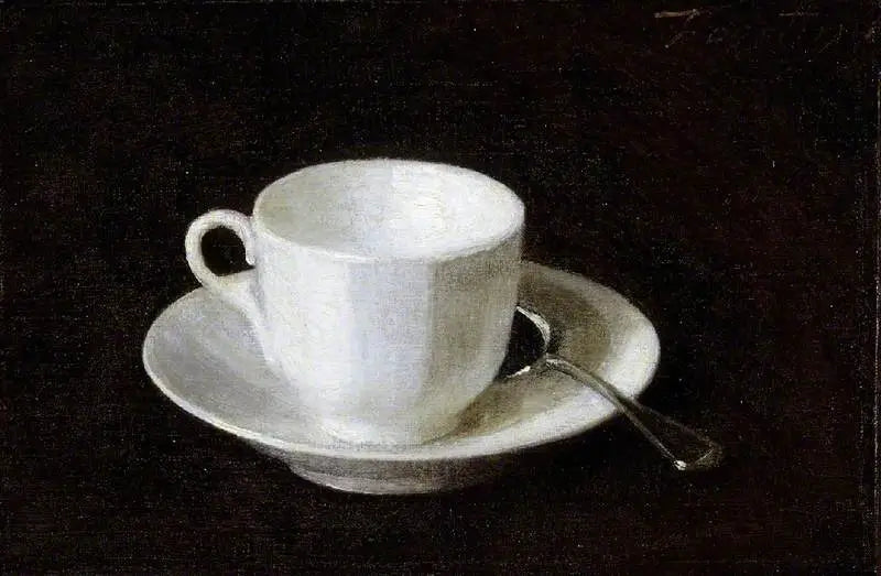 白いカップとソーサー - アンリ・ファンタン＝ラトゥール

Source:
Tasse et soucoupe blanches - Henri Fantin-Latour