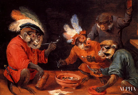 Taverne du singe - David The Younger Teniers - Reproductions de tableaux et peintures haut de gamme