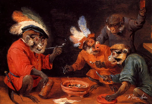 Taverne du singe - David The Younger Teniers - Reproductions de tableaux et peintures haut de gamme