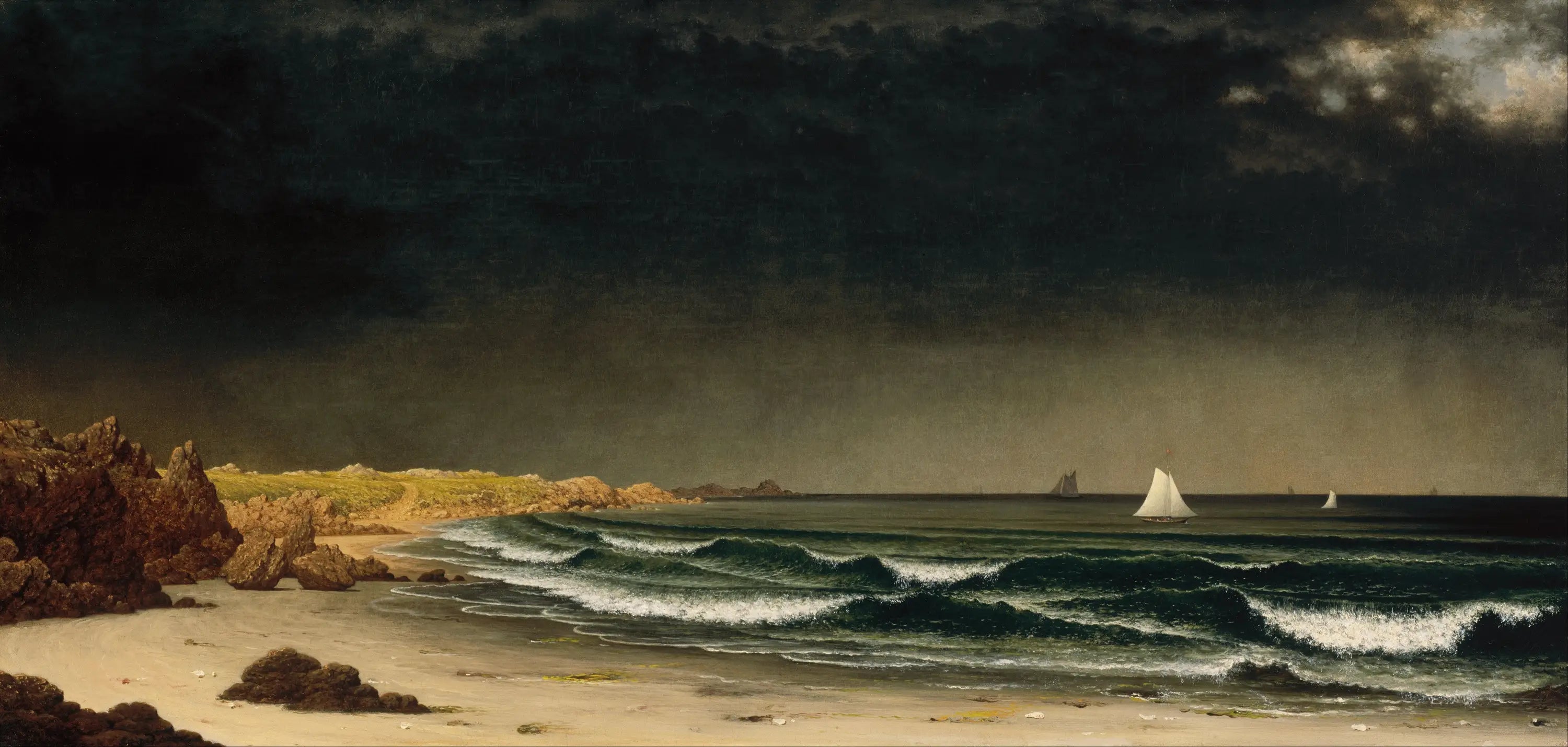 Tempête approchant : plage près de Newport - Martin Johnson Heade image 1 reproduction réalisée par Alpha Reproduction