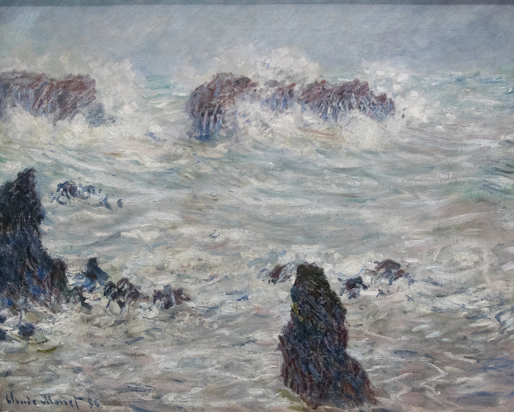 Tempête, côtes de Belle-Île W1116 par Claude Monet, musée d’Orsay