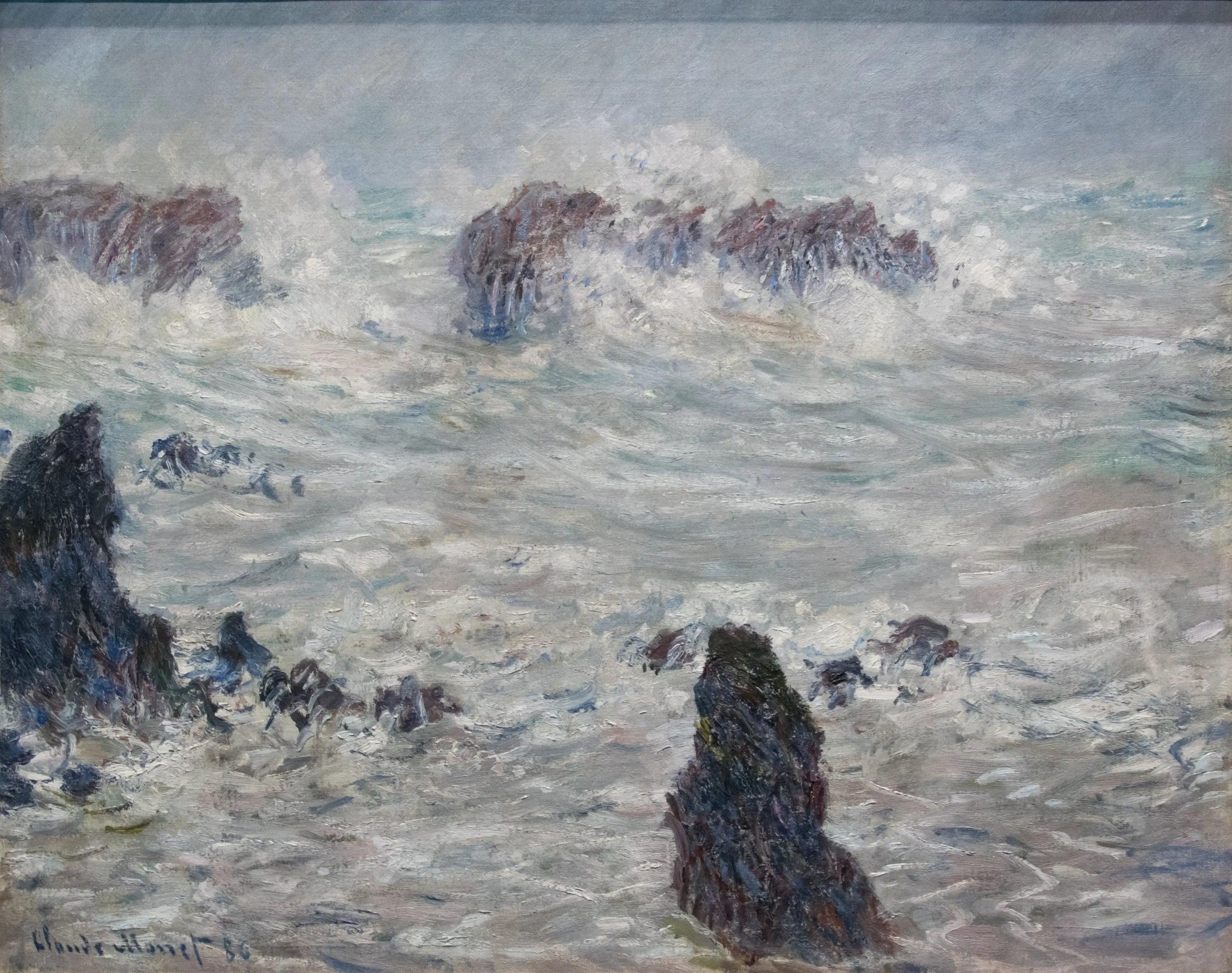 Tempête, côtes de Belle-Ile - Claude Monet image 1 reproduction artisanale de tableau