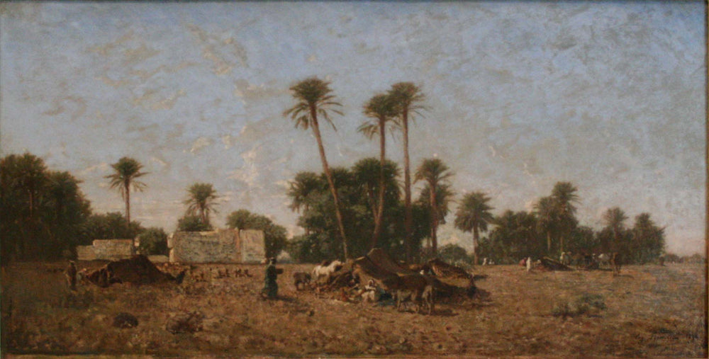 Tentes de la smalah de Si-Hamed-Bel-Hadj, Sahara - Eugène Fromentin image 1 tableau peint à l’huile sur toile