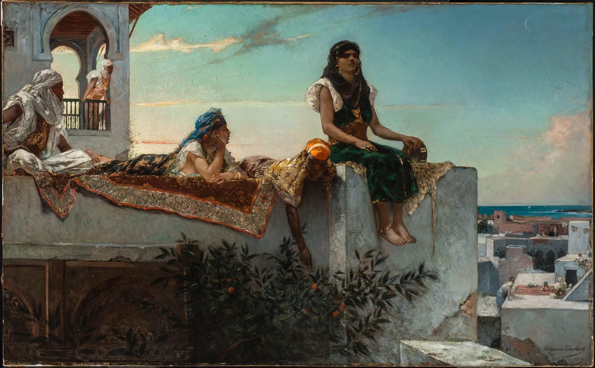 Terrasse au Maroc - Jean-Joseph Benjamin-Constant image 1 tableau peint à l’huile sur toile