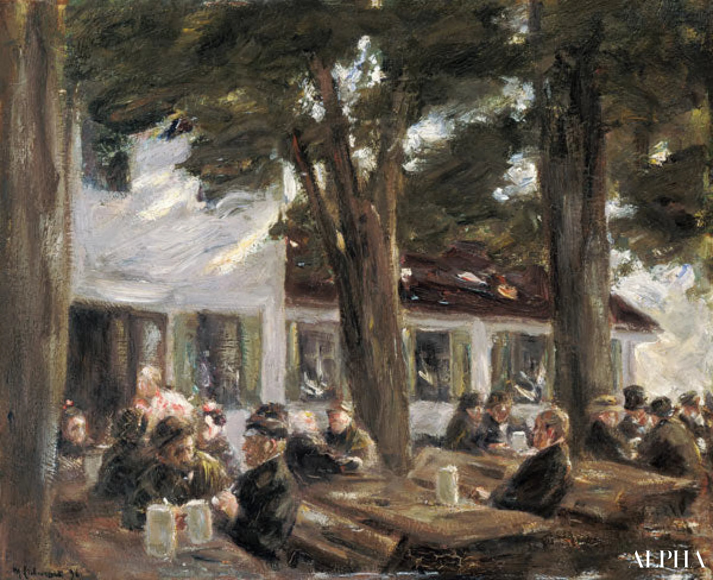 ブラネンブルクのビアテラス - マックス・リーバーマン - 高級絵画および絵画の複製