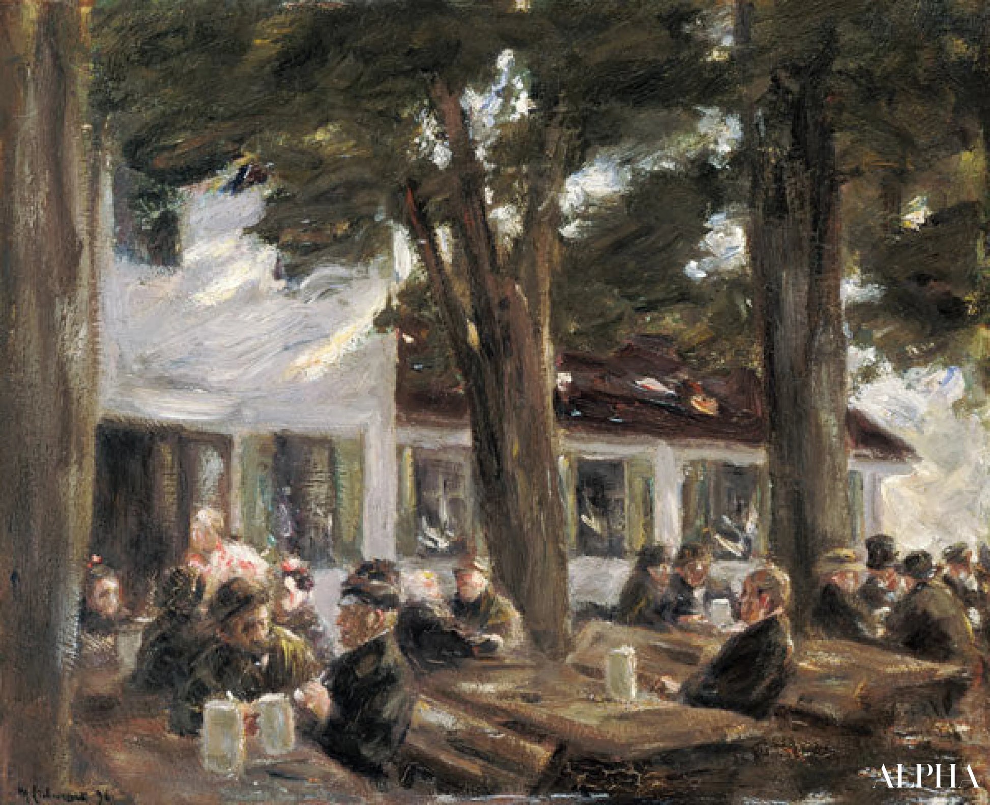 ブラネンブルクのビアテラス - マックス・リーバーマン - 高級絵画および絵画の複製