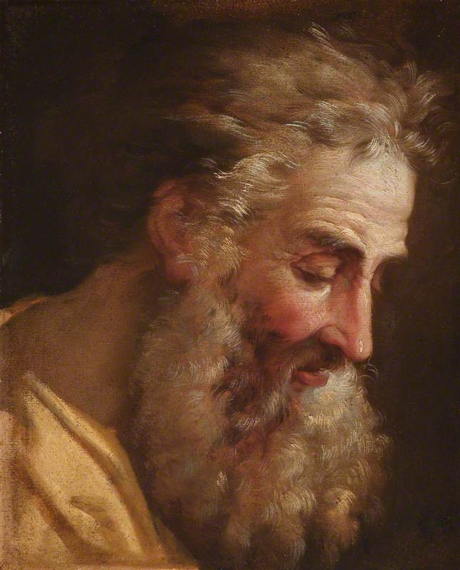 Tête d'un homme barbu, peut-être saint Pierre - Joseph-Marie Vien image 1 copie peinte à la main à l’huile