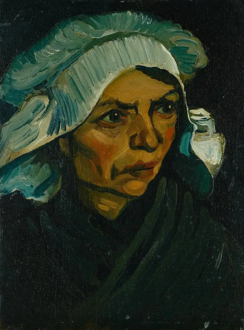 白い帽子をかぶった農婦の頭部 - Vincent van Gogh