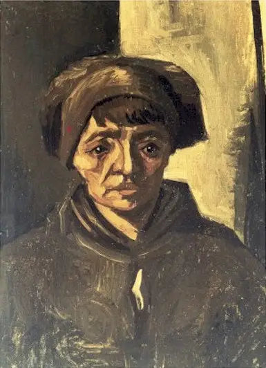 Tête de paysanne au bonnet noir - Vincent van Gogh image 1 reproduction artisanale de tableau