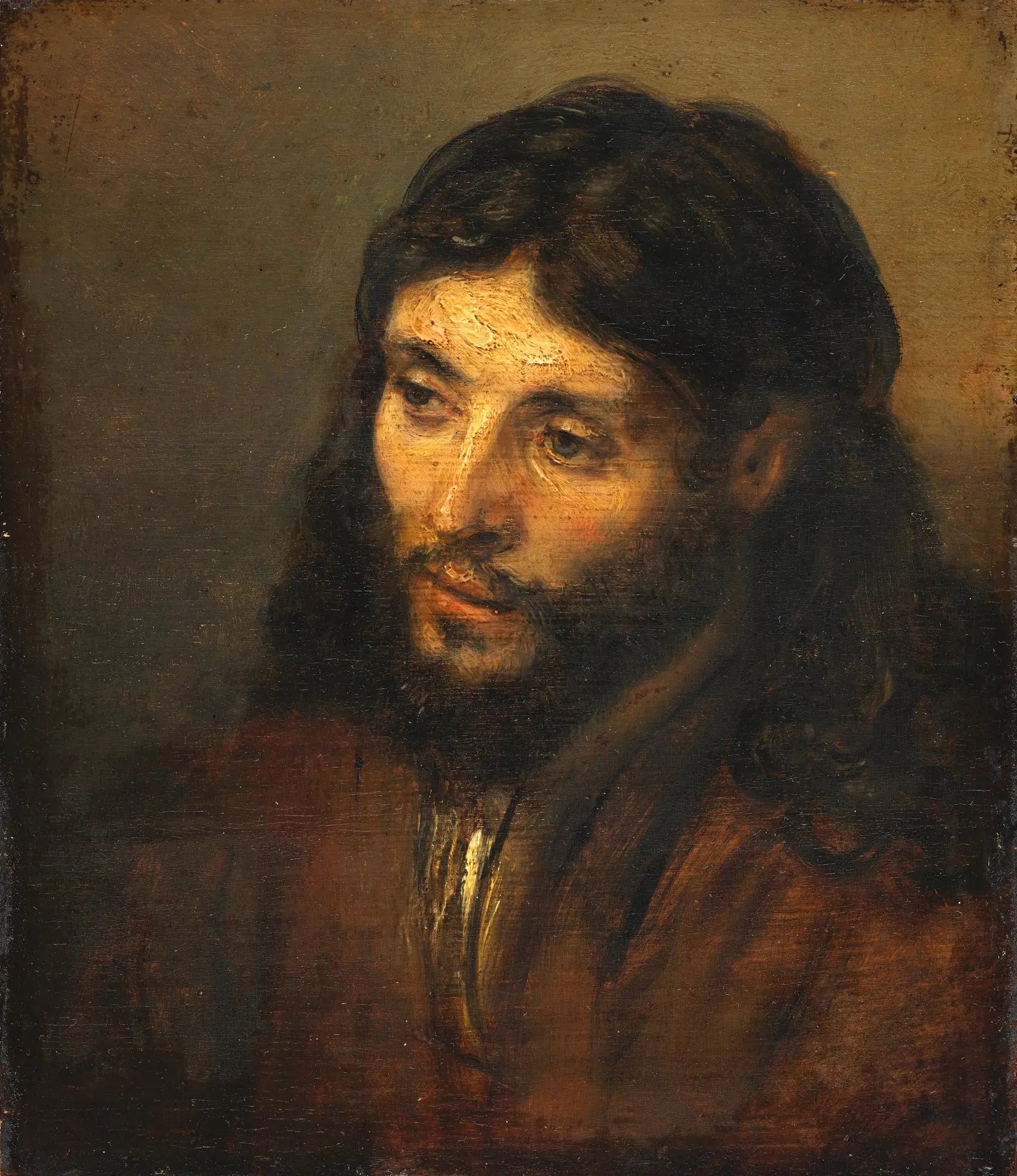 Tête du Christ - Rembrandt image 1 copie peinte à la main à l’huile