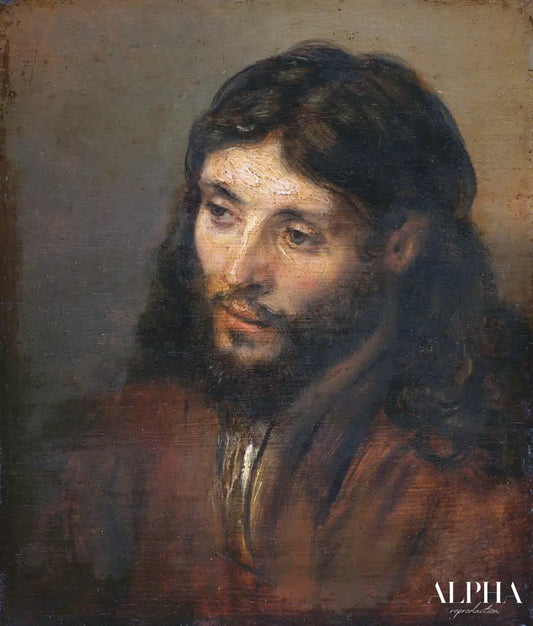 Tête du Christ - Rembrandt van Rijn - Reproductions de tableaux et peintures haut de gamme