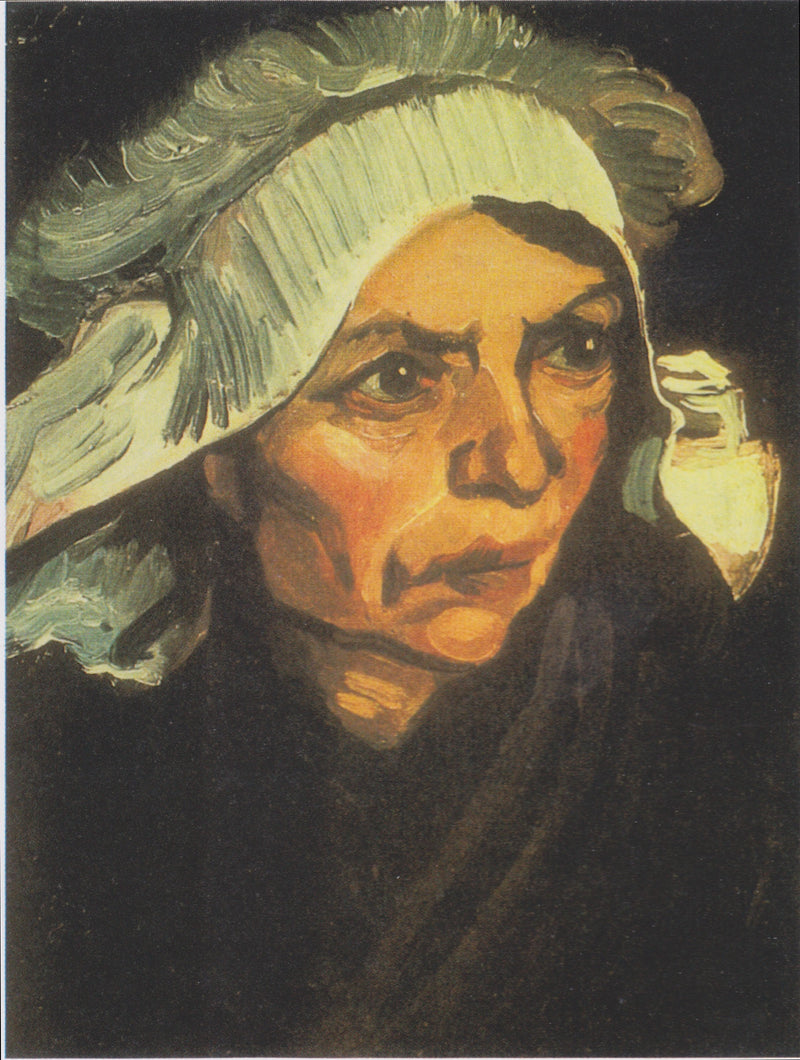 白い帽子をかぶった農婦の頭部 - Vincent van Gogh