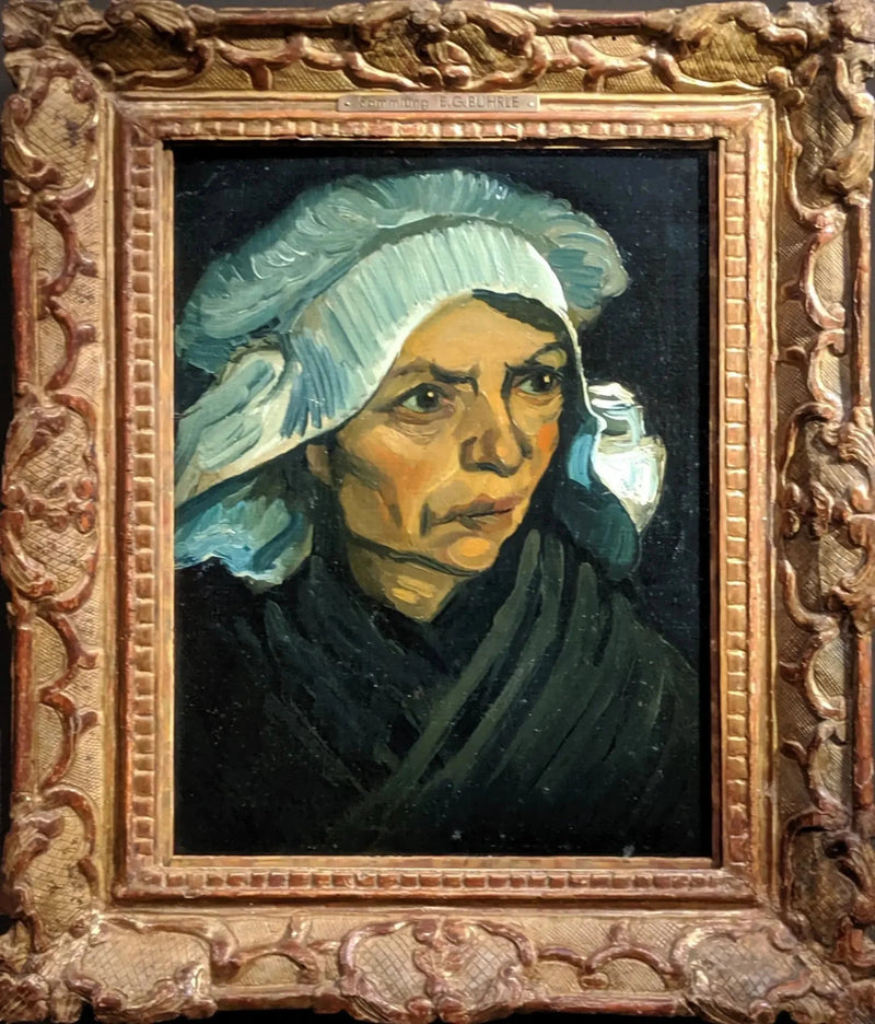 白い帽子をかぶった農婦の頭部 - Vincent van Gogh
