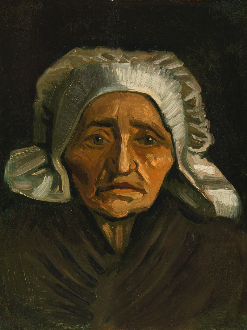 白い帽子をかぶった農婦の頭部 - Vincent van Gogh