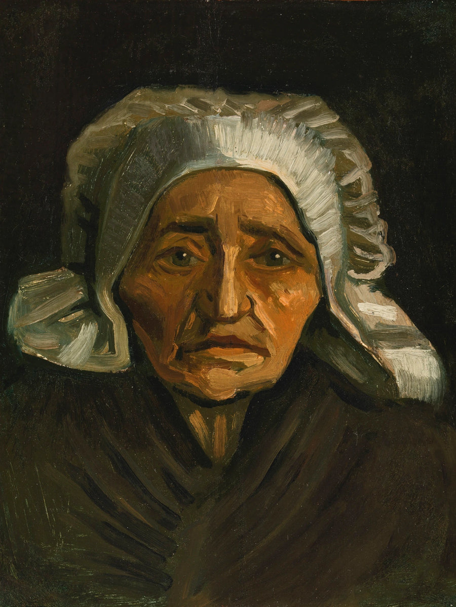 白い帽子をかぶった農婦の頭部 - Vincent van Gogh