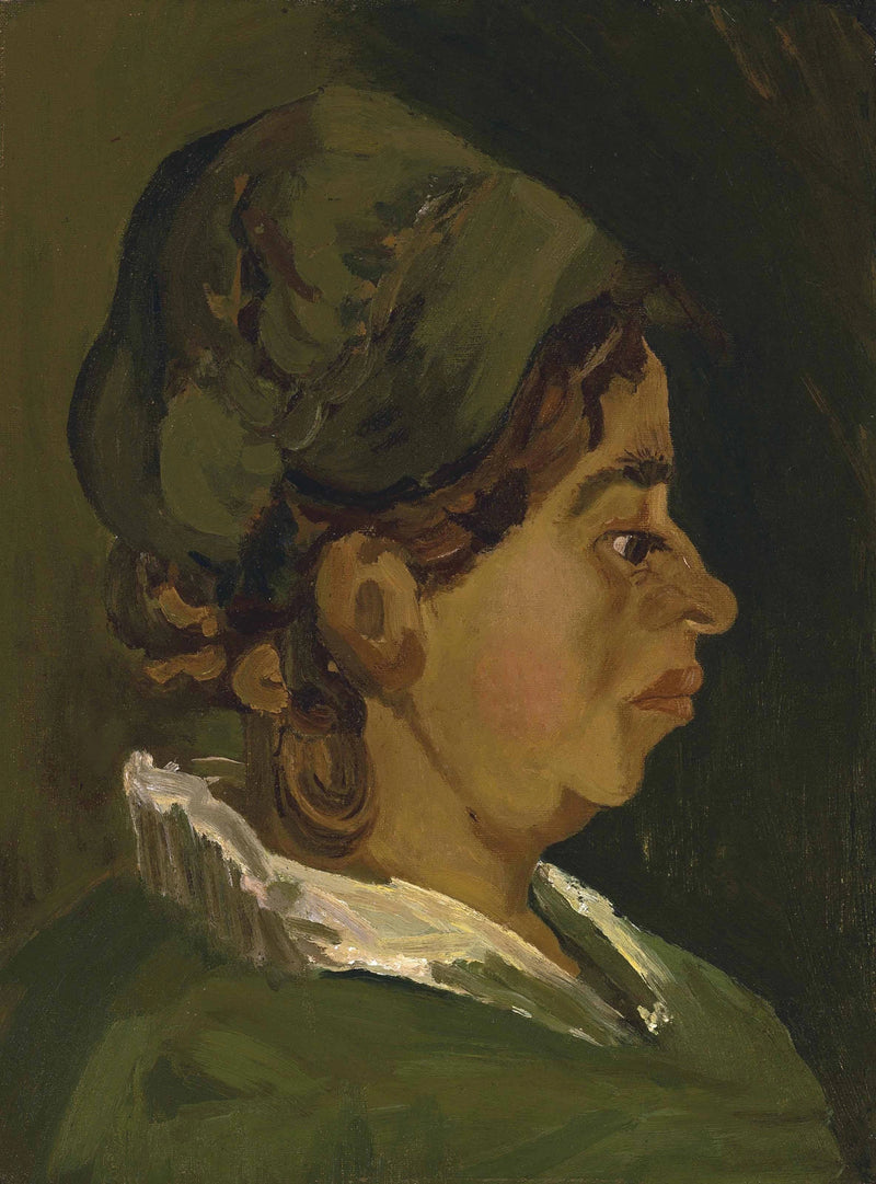 農婦の頭部：右向きの横顔 - Vincent van Gogh