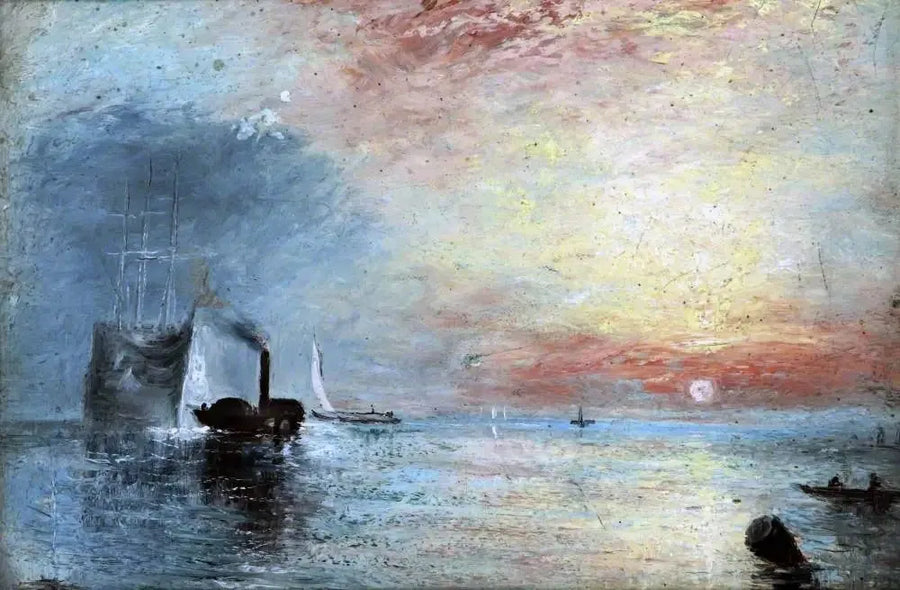 最後の解体のために曳かれた戦うテメレール号、1838年 - J. M. W. ターナー