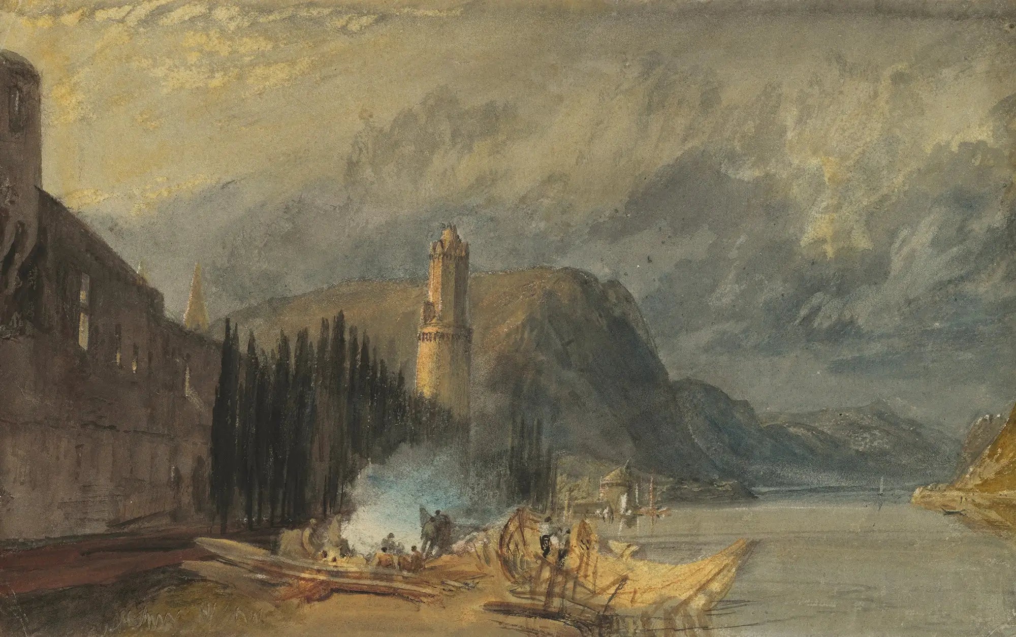 The Roman Tower, Andernach - J. M. W. Turner image 1 copie peinte à la main à l’huile