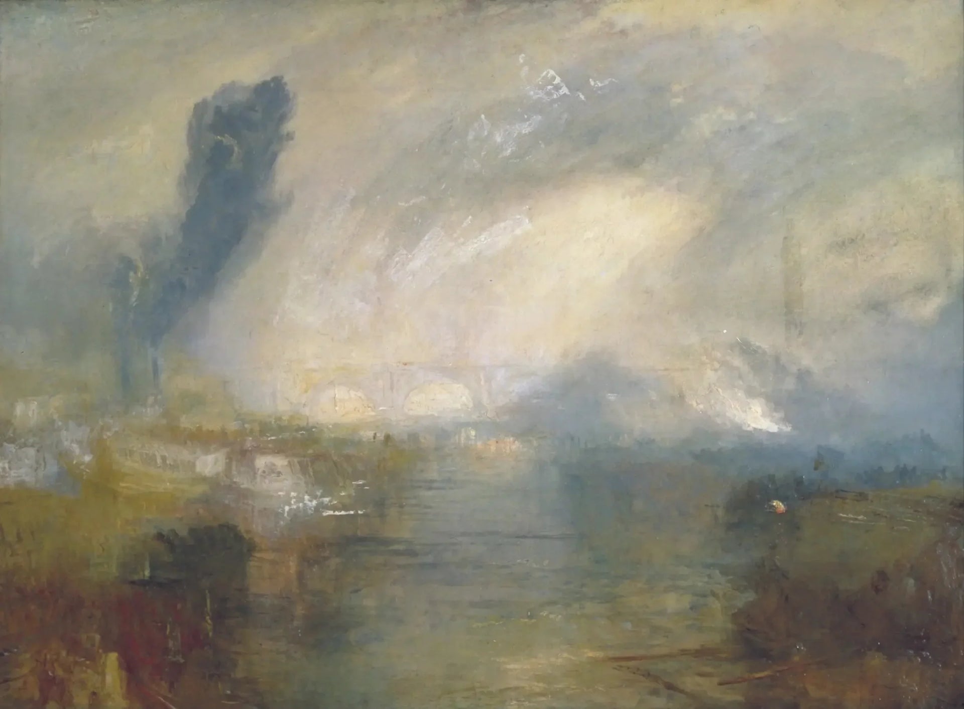 The Thames above Waterloo Bridge - J. M. W. Turner image 1 copie peinte à la main à l’huile