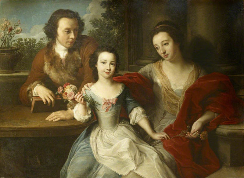 トーマス・バレット＝レナード（1717–1786）、次の17代レイドアーカー卿、その妻アナ・マリア・プラット（1806年没）、そして娘のバーバラ・アン - ポンペオ・バトーニ