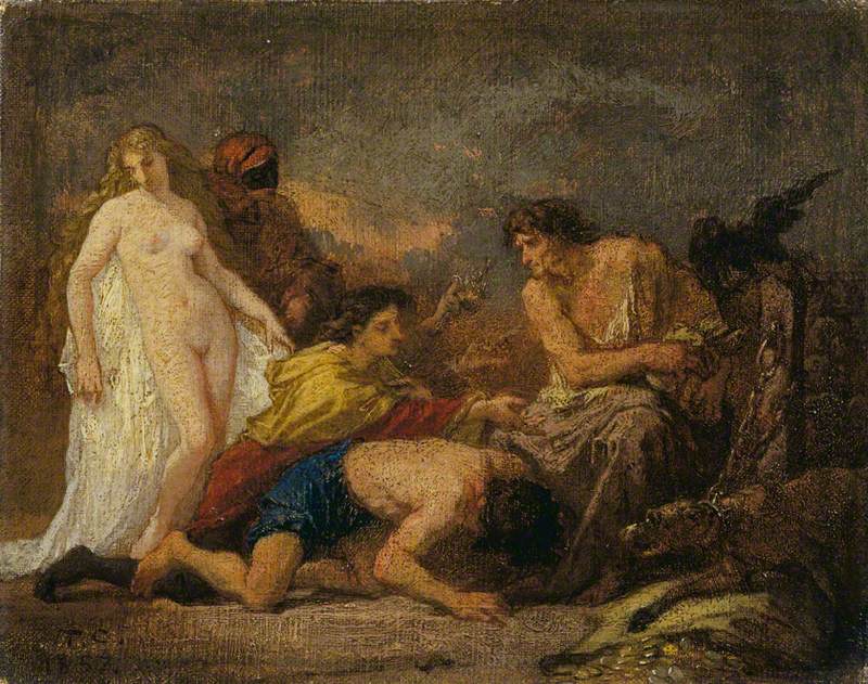 Timon d'Athènes - Thomas Couture image 1 tableau peint à l’huile sur toile