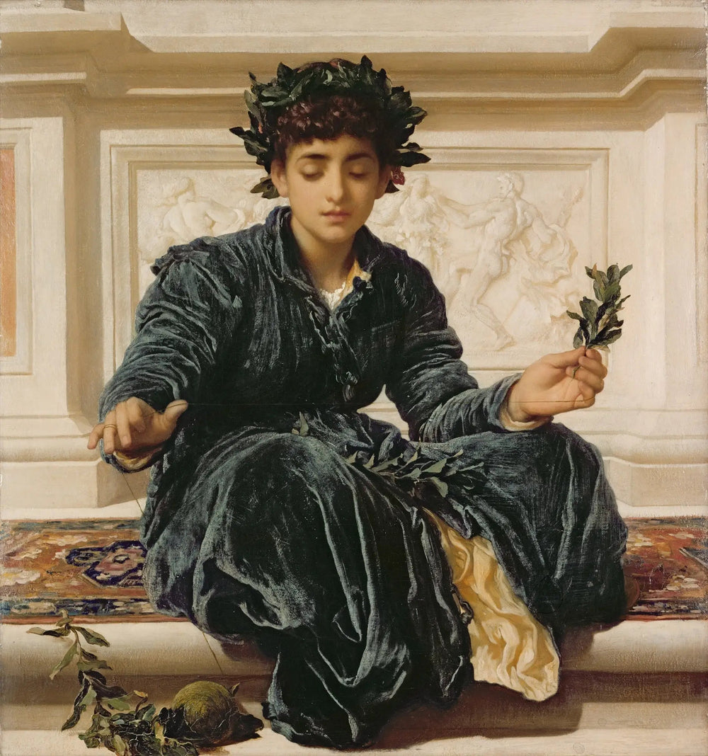 Tisser la couronne - Frederic Leighton image 1 reproduction artisanale de tableau