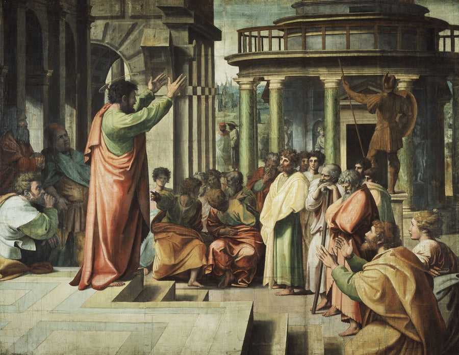 Saint Paul prêchant à Athènes - Raphaël Sanzio - Réproduction huile sur toile