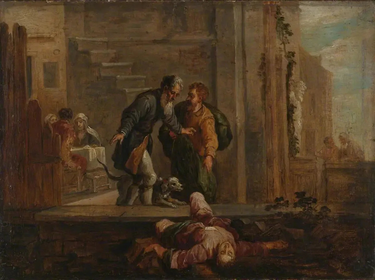 Tobie et l'Israélite mort (d'après Domenico Fetti) - David Teniers le Jeune image 1 reproduction de peinture à l’huile
