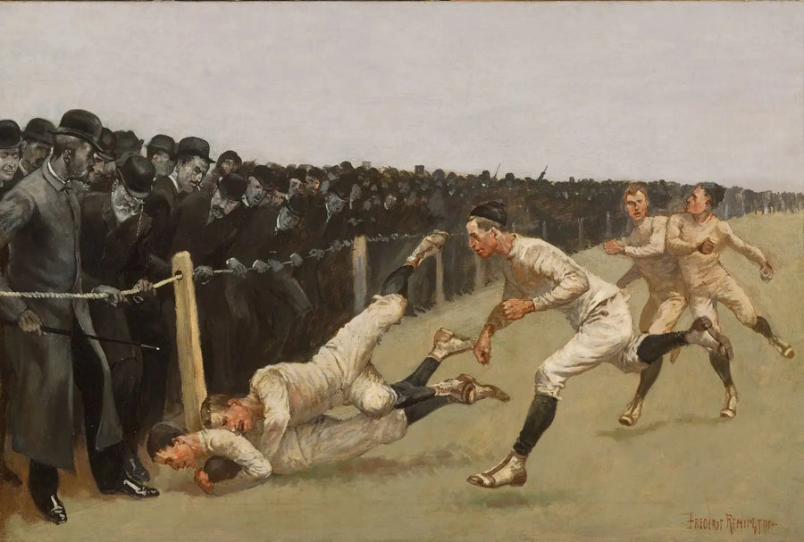 フランス語から日本語への商品タイトルの翻訳例

Source:
Touchdown, Yale contre Princeton, jour de Thanksgiving, 27 novembre 1890, Yale 32, Princeton 0 - Frederic Remington