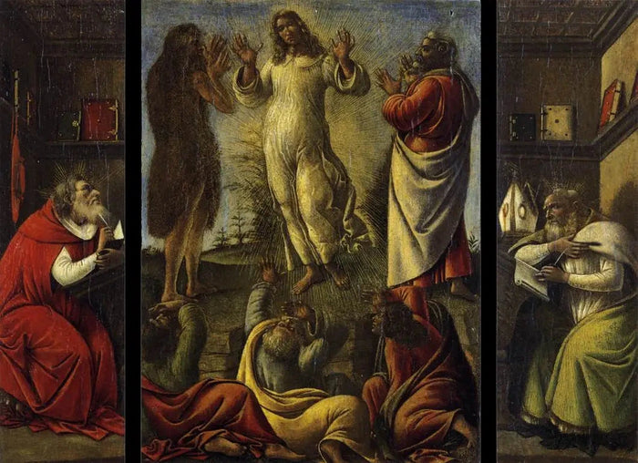 聖ヒエロニムスと聖アウグスティヌスによる変容、1500年頃 - の工房 Botticelli