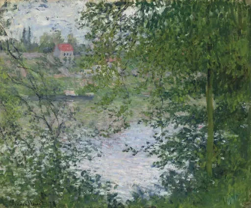 木々の間を通って、Grande Jatte island W458 - Claude Monet