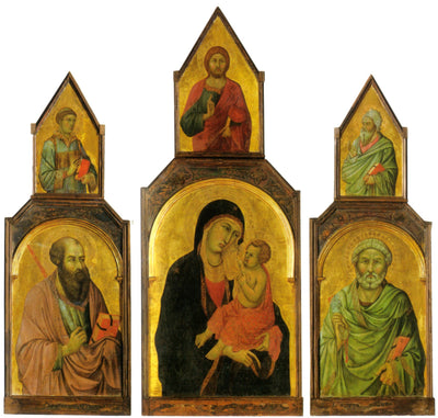 Triptyque de la Vierge à l’Enfant et les saints Pierre et Paul - Ugolino di Nerio - Alpha Reproduction